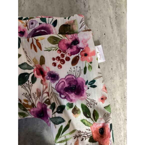 Mama Coco Floral Baby Pants Newborn Outfit Baby Girl Clothes Handmade Leggings - Picture 5 of 5